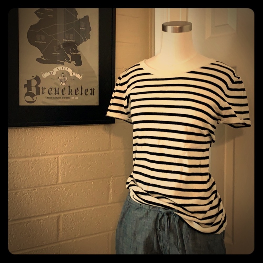 Jcrew factory striped shirt sleeve sweater